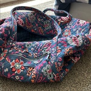 Vera Bradley Pink and Blue Quilted Travel Bag